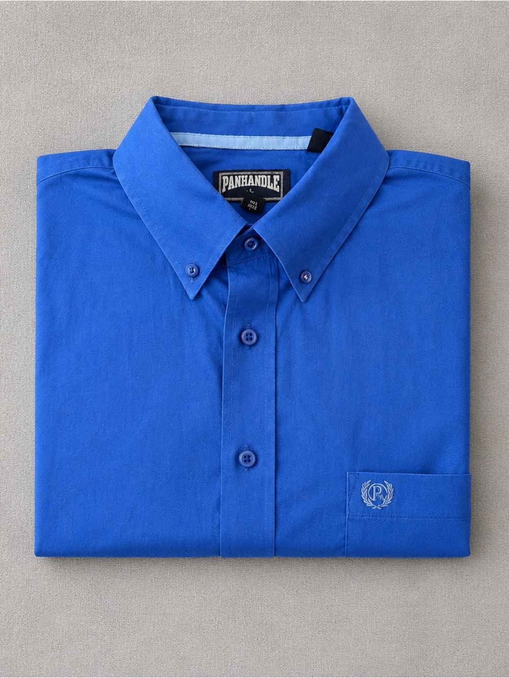 Panhandle Blue Stretch Button Down Dress Shirt XL Western Cotton